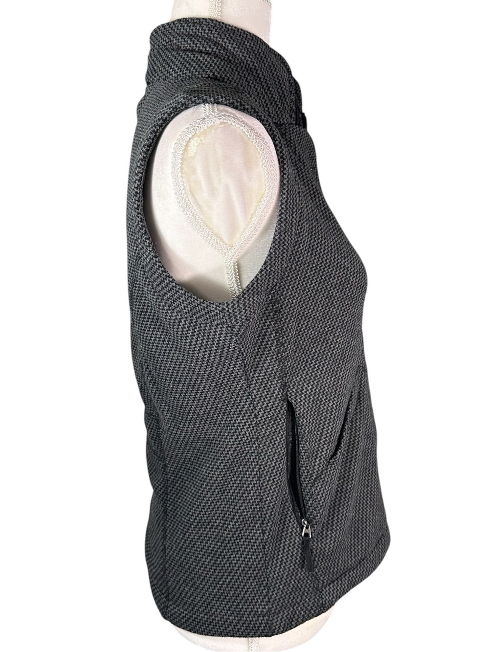 Royal Robbins Gray Tweed Fleeced Button Front Vest High Collar Small - Picture 5 of 10